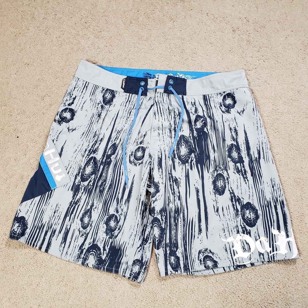 Da Hui Hawaii Board Shorts Mens 40 Cargo Pocket Beach Swimwear Surfing Surf